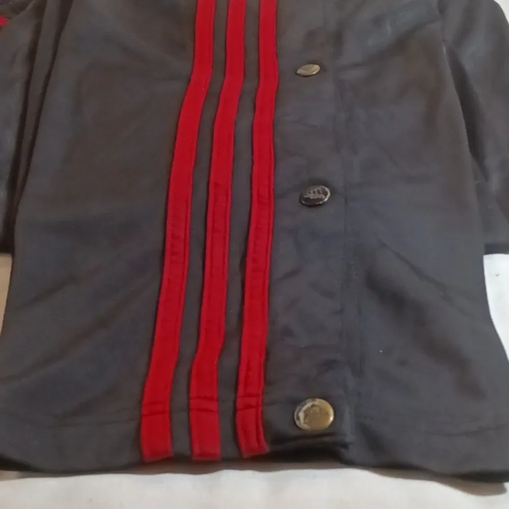 Vintage Adidas Men's Black Red Stripe Tear Away Side Snap Track Pants Sz…